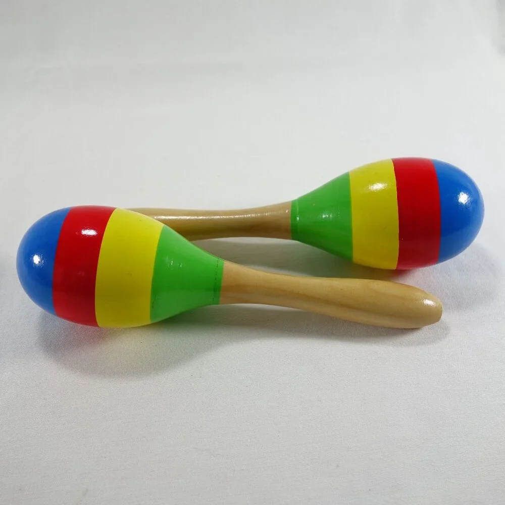 Melissa‎ & Doug Colorful Wooden Maracas For Kids Set Of 2
